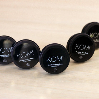 KOMI Silicone-Lined Beads — 2mm | Color-Matched Invisible Micro Beads (1,000 ct)
