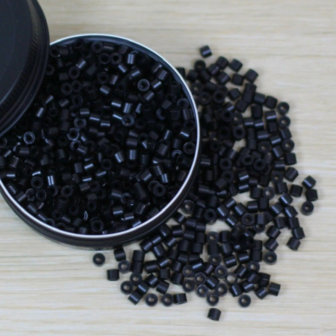 KOMI Silicone-Lined Beads — 3mm | Color-Matched Invisible Micro Beads (1,000 ct)