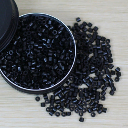 KOMI Silicone-Lined Beads — 3mm | Color-Matched Invisible Micro Beads (1,000 ct)