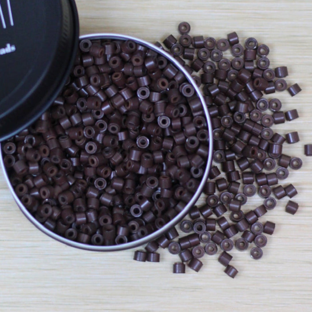 KOMI Silicone-Lined Beads — 3mm | Color-Matched Invisible Micro Beads (1,000 ct)