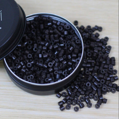 KOMI Silicone-Lined Beads — 3mm | Color-Matched Invisible Micro Beads (1,000 ct)
