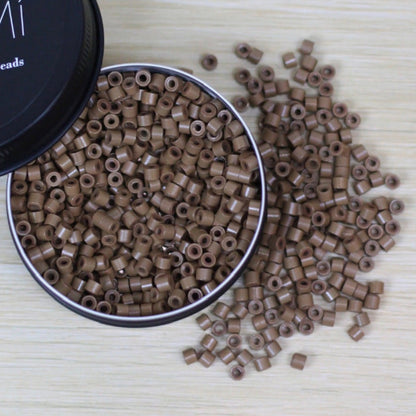 KOMI Silicone-Lined Beads — 3mm | Color-Matched Invisible Micro Beads (1,000 ct)